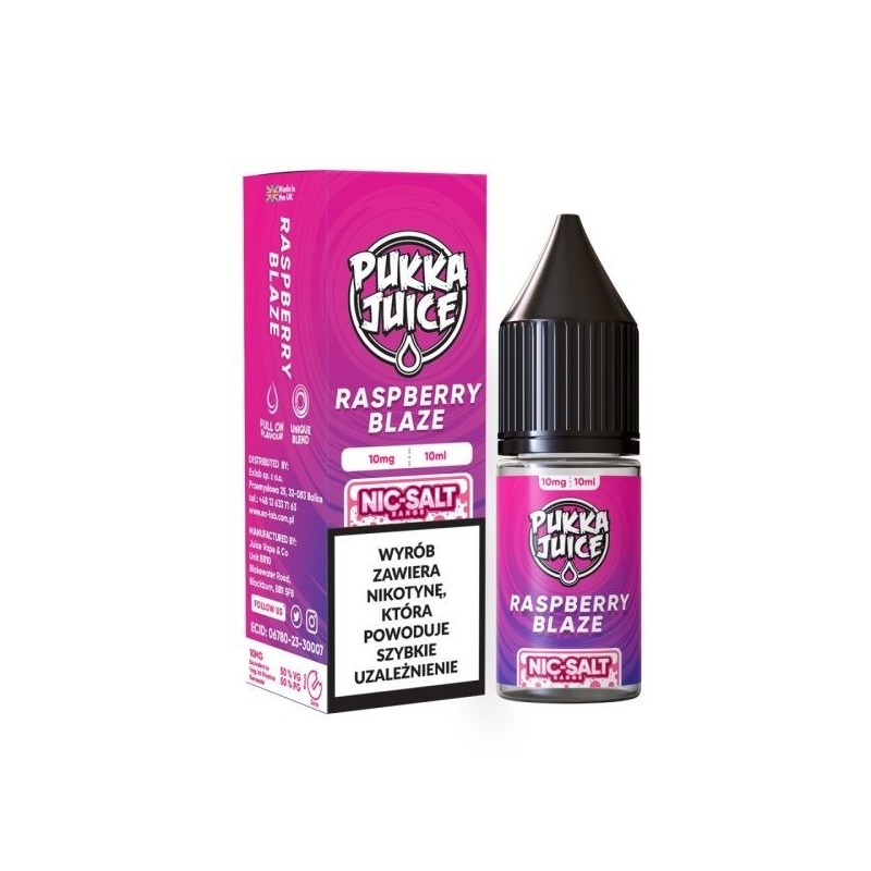 Liquid Pukka Juice 10ml - Framboise Blaze 20mg sel | DoctorVape