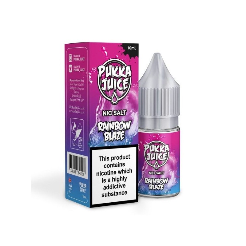 Pukka Juice Liquid 10ml - Rainbow Blaze 20mg Salt | DoctorVape
