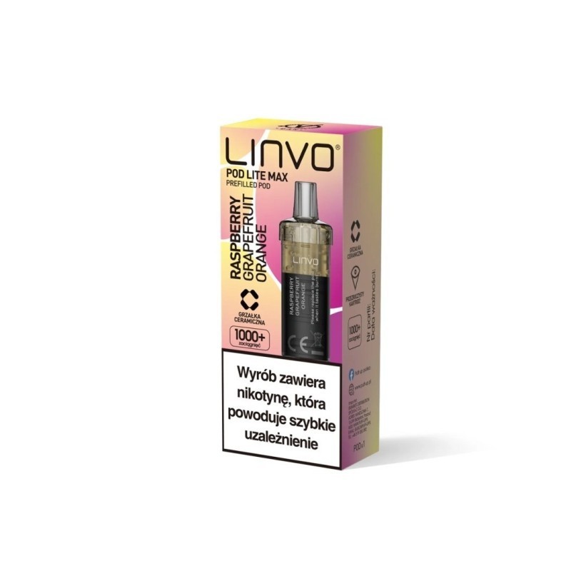 Wkład Vbar Linvo Pod Lite MAX - Raspberry Grapefruit Orange 20mg | DoctorVape