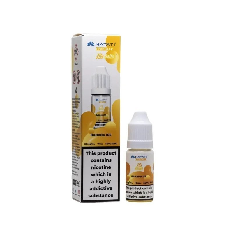 Liquid Hayati Pro Max Nic Salts 10ml - Banana Ice 20mg | DoctorVape