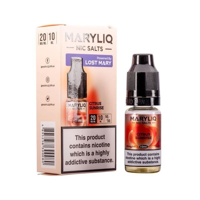 Liquid Maryliq Nic Salts 10ml - Citrus Sunrise 20mg | DoctorVape
