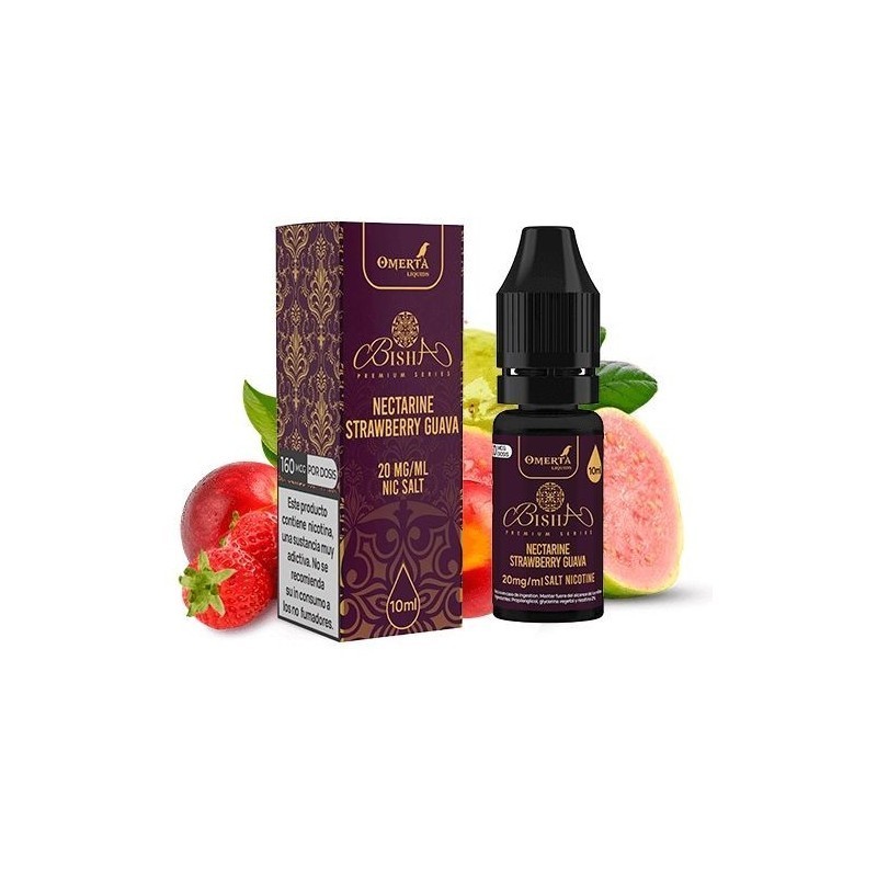 Liquid Omerta Bisha Salts 10ml - Nectarine Strawberry Guava 20mg | DoctorVape