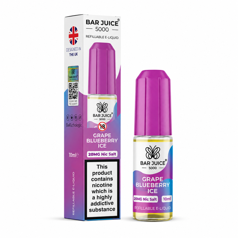 E-liquide Bar Juice 5000 10ml - Grape Blueberry Ice 20mg | DoctorVape
