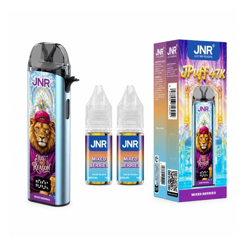 Puff JNR JPuff 47K 900mAh avec 2 E-liquides 10ml 20mg - Mixed Berries | DoctorVape