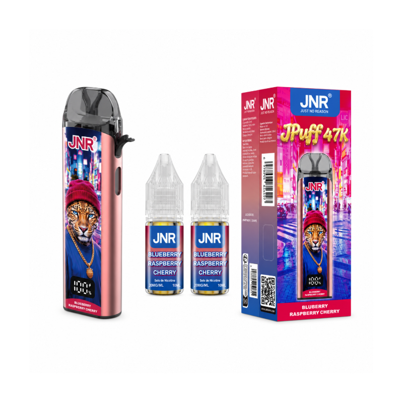 Puff JNR JPuff 47K 900mAh avec 2 E-liquides 10ml 20mg - Blueberry Raspberry Cherry| DoctorVape