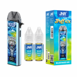 Puff JNR JPuff 47K 900mAh avec 2 E-liquides 10ml 20mg - Blue Razz Ice | DoctorVape