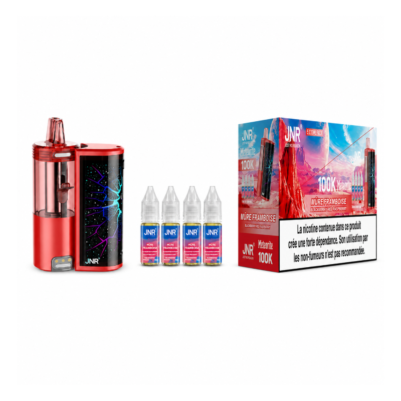 Puff JNR Meteorite 100K 1200mAh avec 4 E-liquides 10ml 20mg - Blackberry Red Raspberry | DoctorVape
