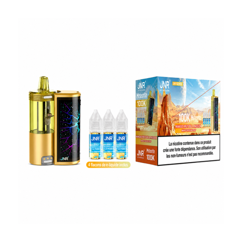 Puff JNR Meteorite 100K 1200mAh avec 4 E-liquides 10ml 20mg - Mango Passion Fruit | DoctorVape