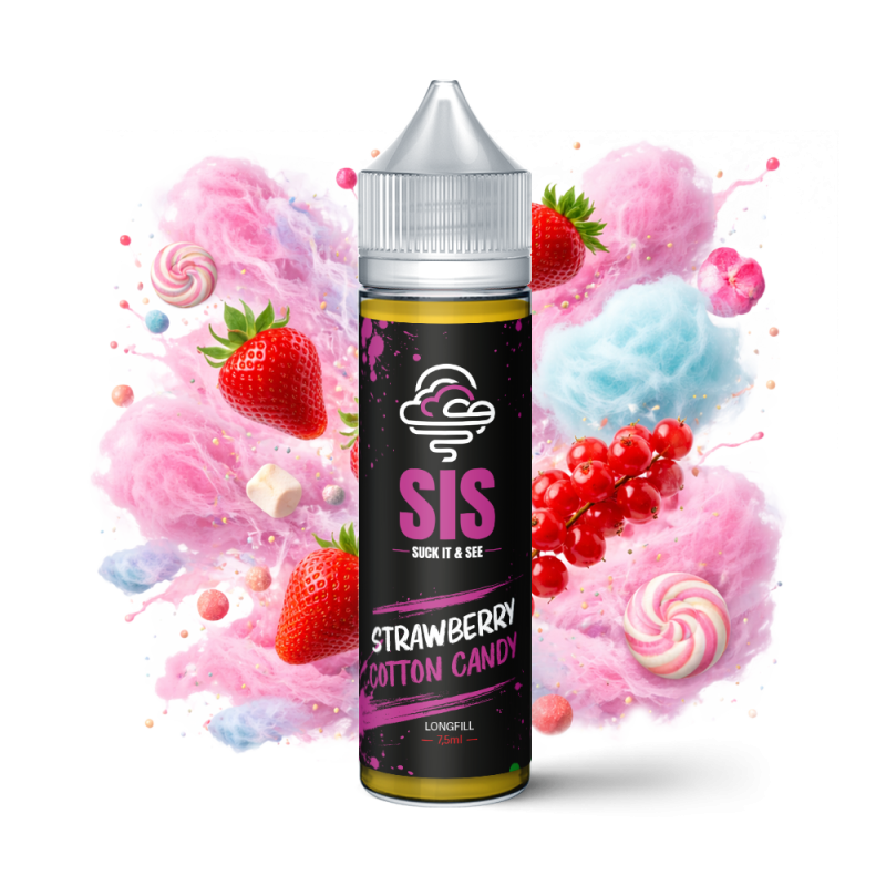 Longfill Strawberry Cotton Candy SIS Black 7,5/75ml Doctorvape