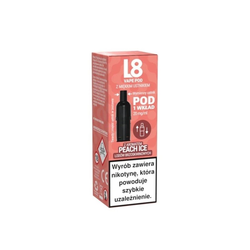 Cartouche L8 Vape 800 bouffées 20mg Pêche Glacée | DoctorVape