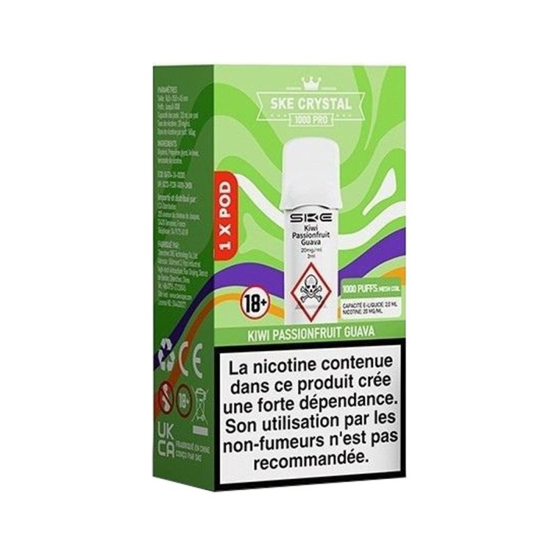 SKE Crystal 1000 Pro 20mg Kiwi Passionfruit Guava Pod | DoctorVape