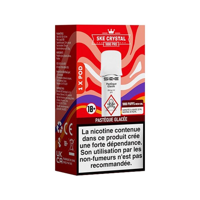 Cartouche SKE Crystal 1000 Pro 20mg Pastèque Glacée | DoctorVape