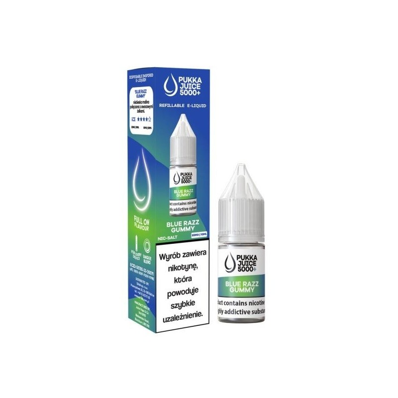 Pukka Juice 5000 Salt Liquid - Blue Razz Gummy 20mg | DoctorVape