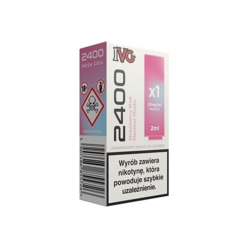 IVG 2400 20mg Strawberry Mint Menthol Mojito Disposable Pod | DoctorVape