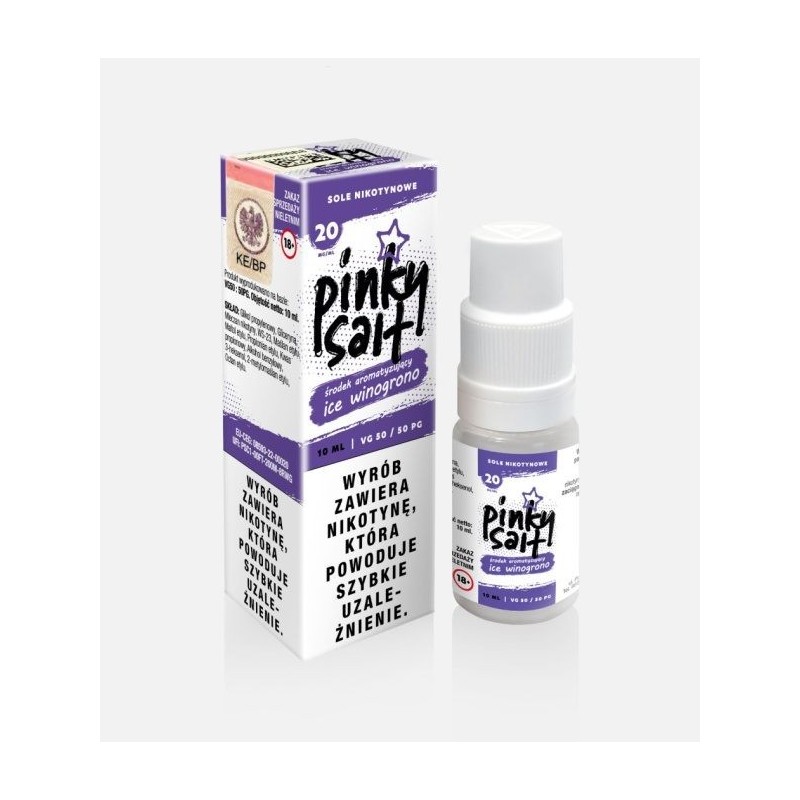 Liquid Pinky Vape Salt - 10ml Ice Winogrono 20mg