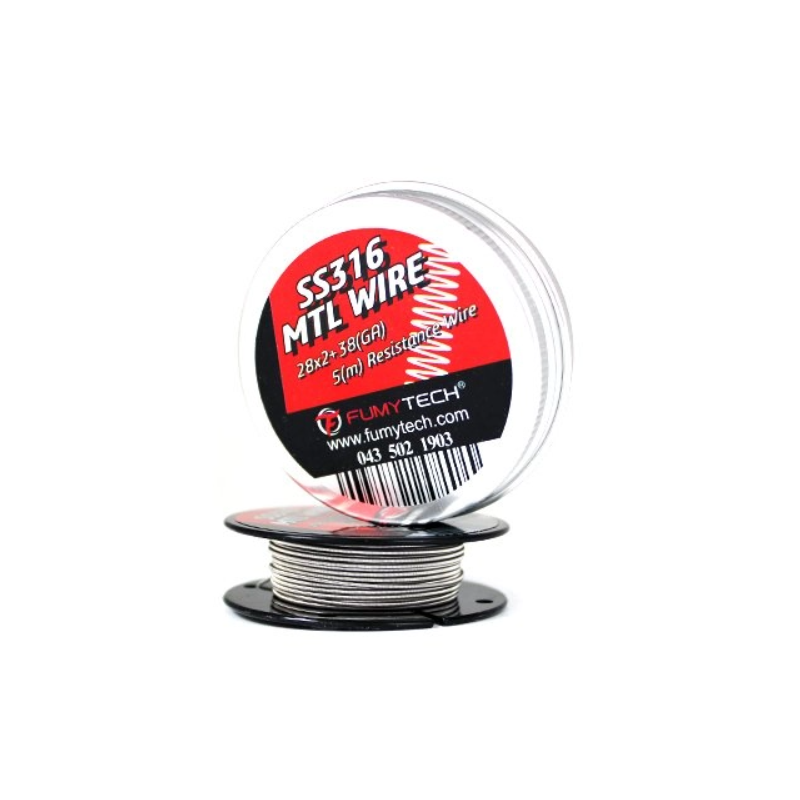 Fused Clapton SS316 MTL Wire Spool (28x2Ga+38Ga 5m) - Fumytech | Doctorvape