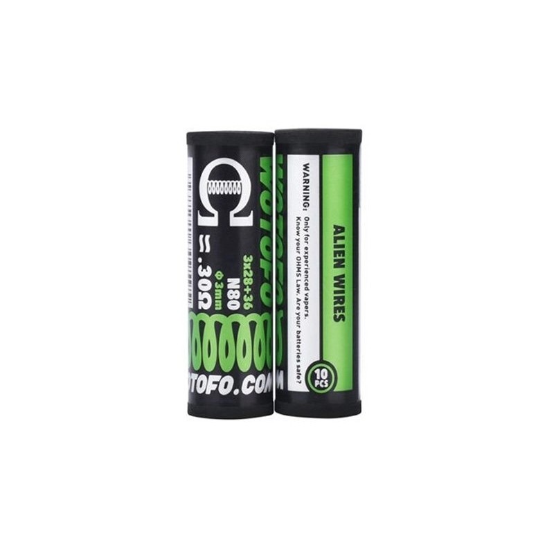 Wotofo - Ni80 Alien Wires Prebuilt Coil 3 * 28 + 36 0.30ohm (10pcs) | Doctorvape