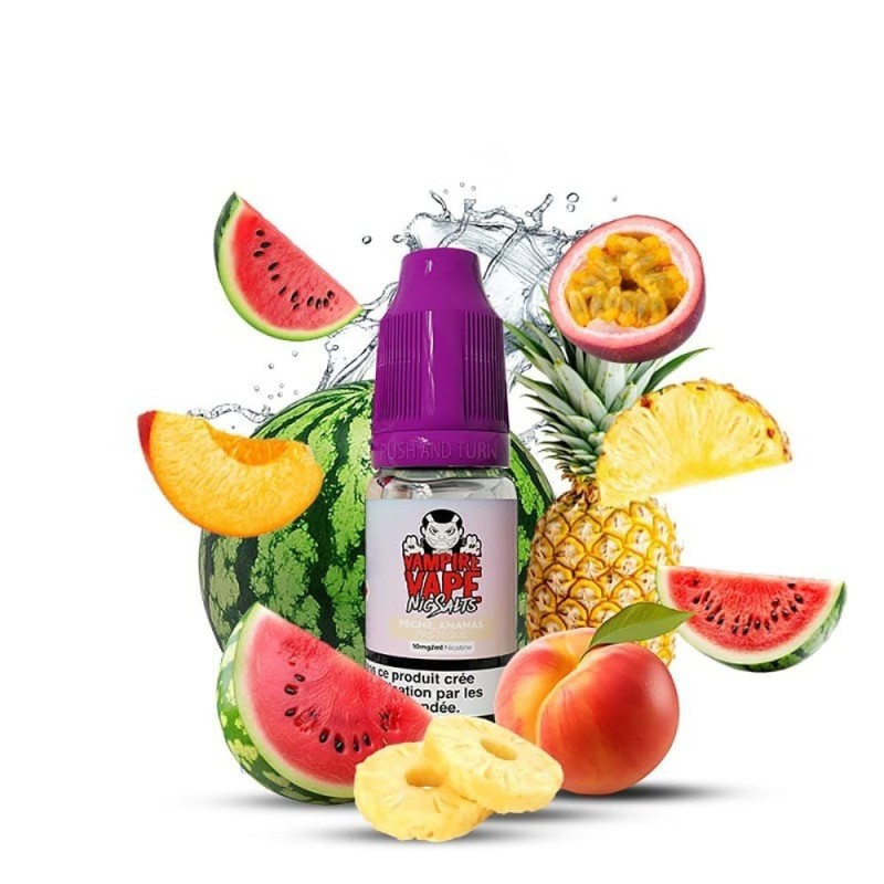 Liquid Vampire Vape NicSalts 10ml 20mg Peach Pineapple Watermelon (Pêche Ananas Pastèque)