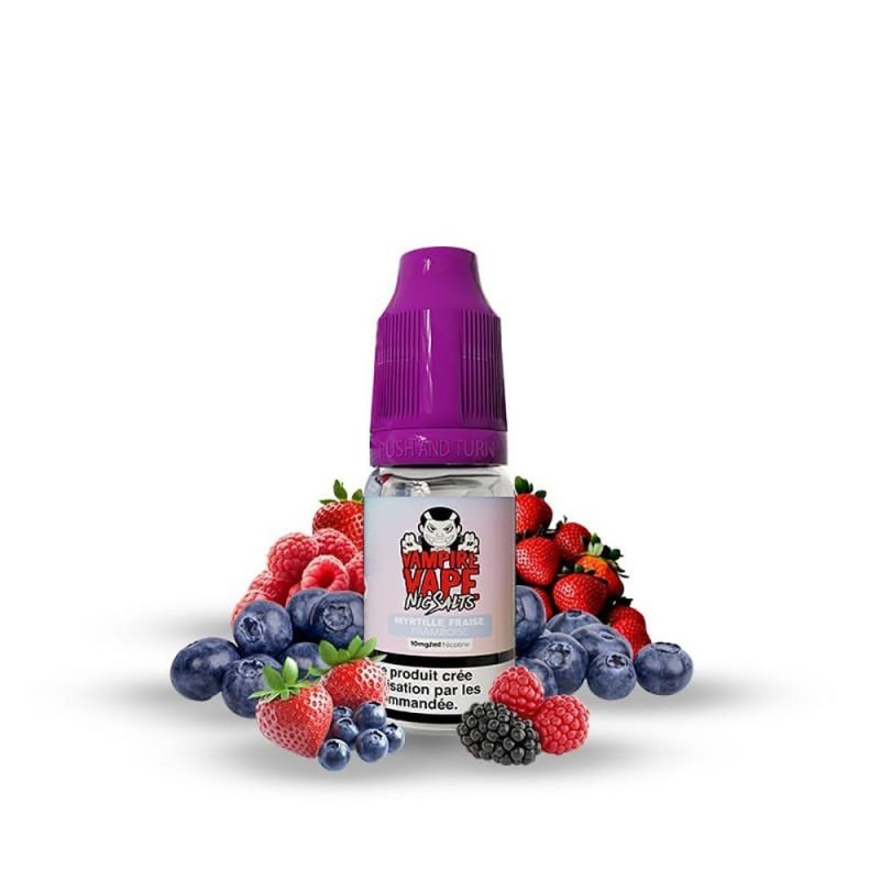 Liquid Vampire Vape NicSalts 10ml 20mg Blueberry Straw Raspberry (Myrtille Fraise Framboise)