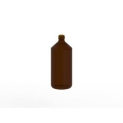 Amber PET Bottle with Cork, 1L Capacity | DoctorVape