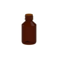 Butelka PET bursztynowa z korkiem poj. 100ml