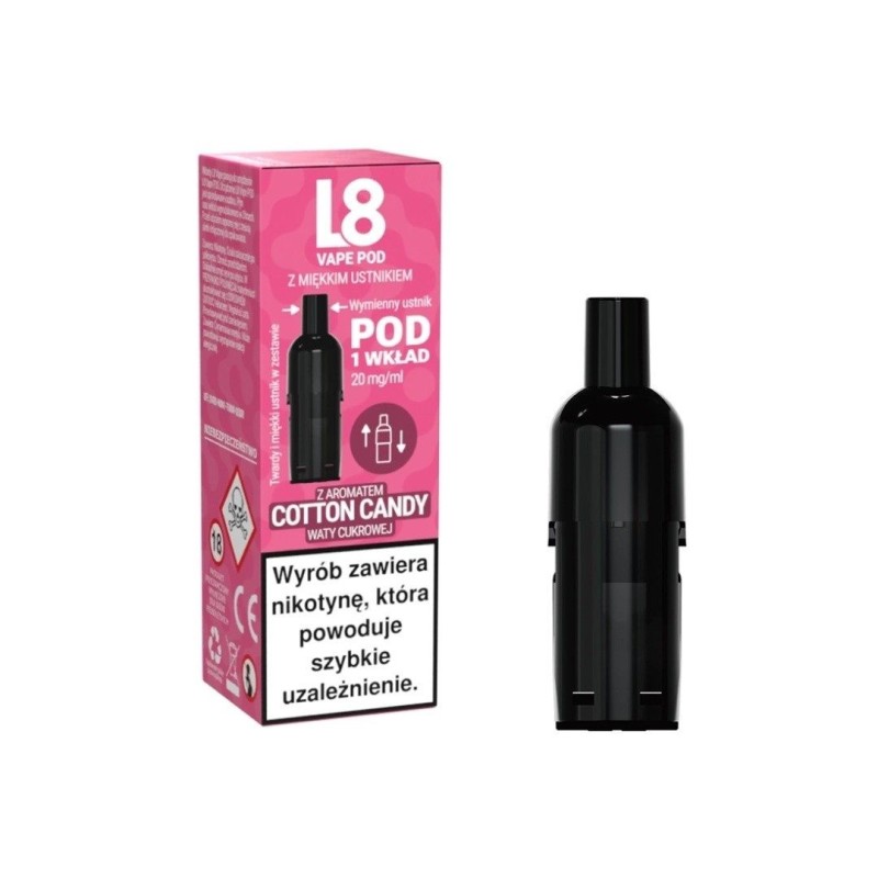 L8 Vape 800 Puff Disposable Pod 20mg - Cotton Candy | DoctorVape