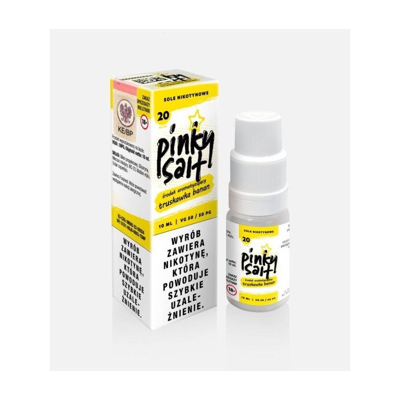 Liquid Pinky Vape Salt - 10ml Truskawka Banan 20mg